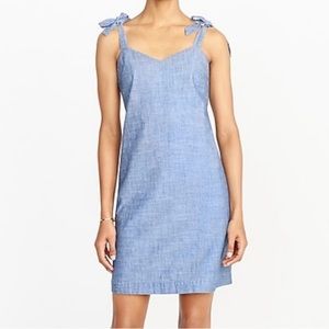 J. Crew Factory shoulder tie denim dress size medium